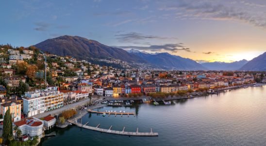 Ascona, Switzerland townscape on the shores of Lake Maggiore